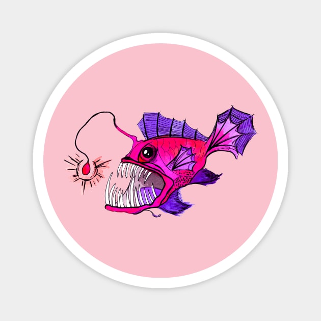 Pink Anglerfish Magnet by ZeichenbloQ